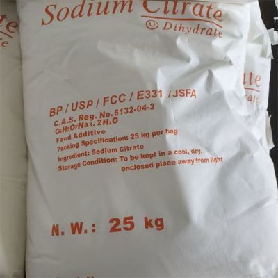 Citrato di sodio alimentare Na3C6H5O7 con certificazione ISO e CAS 68-04-2